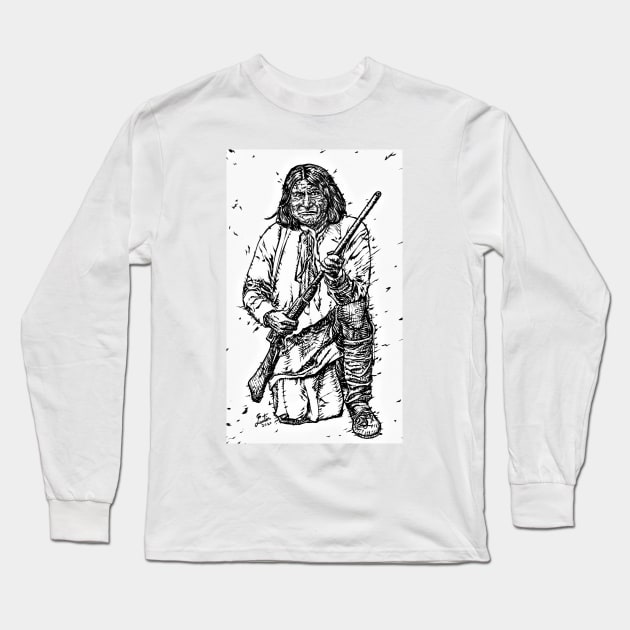 GERONIMO ink portrait.1 Long Sleeve T-Shirt by lautir